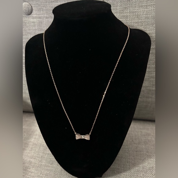 KATE SPADE New York Ready Pave Bow Mini Pendant Necklace - Picture 3 of 7